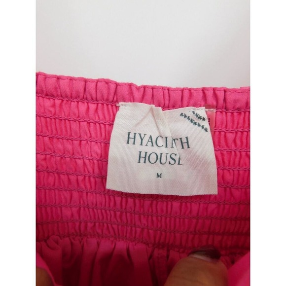 Hyacinth House by Tuckernuck Poplin Fuchsia French Mini Dress Pink Size Medium - Picture 3 of 7